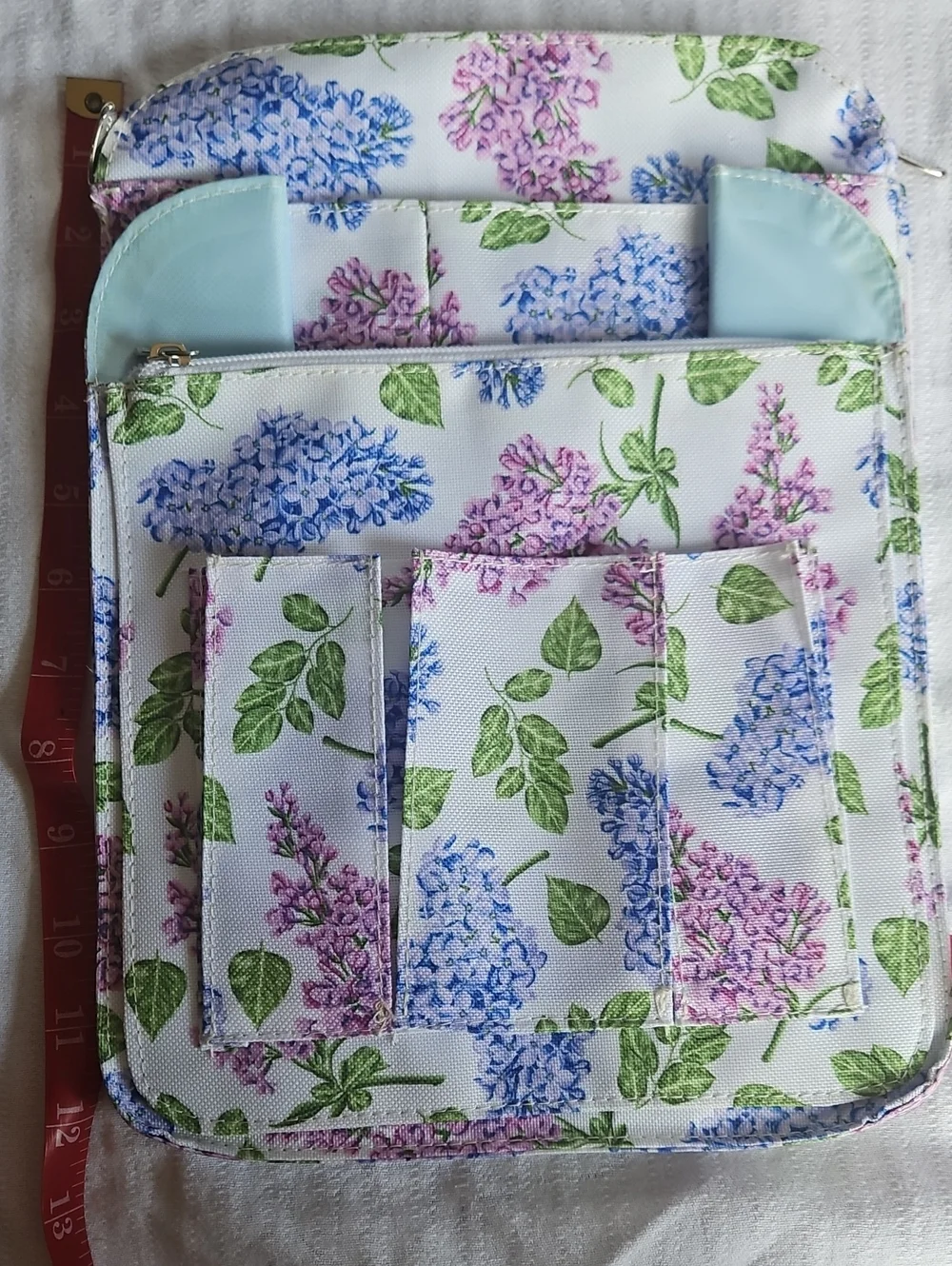 Floral Hydrangea Backpack Organizer Bag - Blue, Pink & White